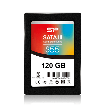 Silicon Power Slim S55 120 GB SATA SSD, black, 550 MB/s read