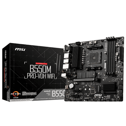 MSI B550M PRO-VDH WIFI emaplaat, AM4, Micro ATX, DDR4
