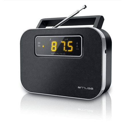 Muse M-081R Portable Radio with Alarm, Black