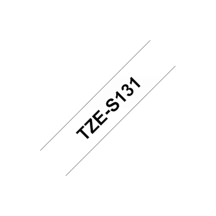 Brother | TZe-S131 Strong Adhesive Laminated Tape | Black on Clear | TZe | 8 m | 1.2 cm