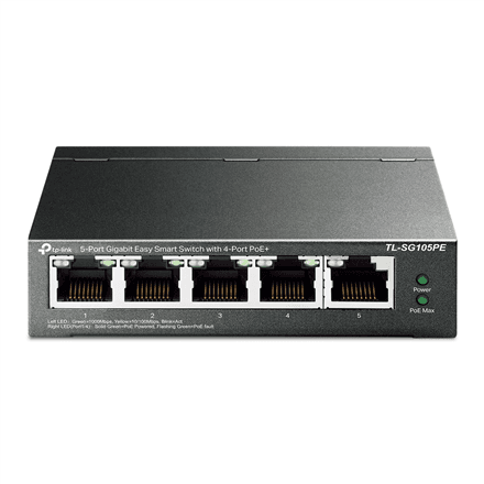 TP-LINK TL-SG105PE коммутатор с PoE+ 4 порта