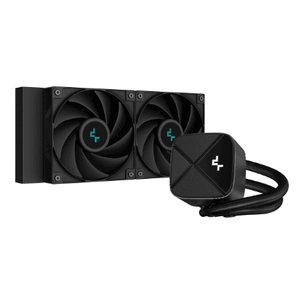 Deepcool LS520S Zero Dark жидкостное охлаждение 240 мм с дисплеем, чёрное