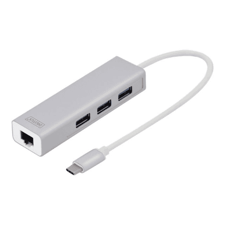 USB-C хаб Digitus DA-70255, 3 порта и Gigabit Ethernet