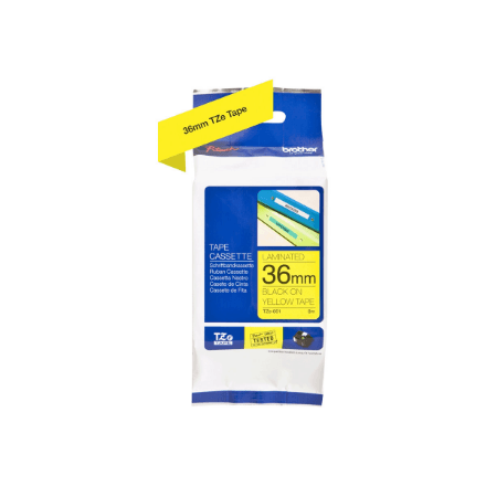 Brother TZe-661 Laminated Tape 36mm Black on Yellow