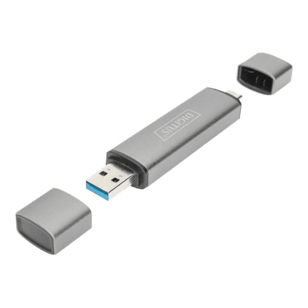 Digitus DA-70886 kaardilugeja USB 3.0/USB-C, SD ja microSD, hall