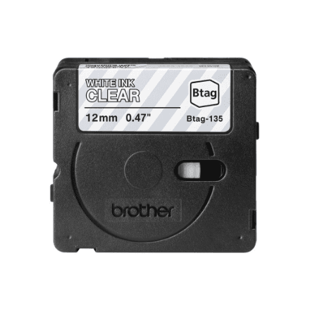 Brother BTAG-135 White on Clear Label Tape