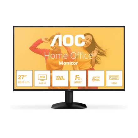 AOC Q27B35S3 | 27 " | IPS | QHD | 16:9 | 120 Hz | 1 ms | 2560 x 1440 pixels | 300 cd/m² | HDMI ports quantity 1 | Black