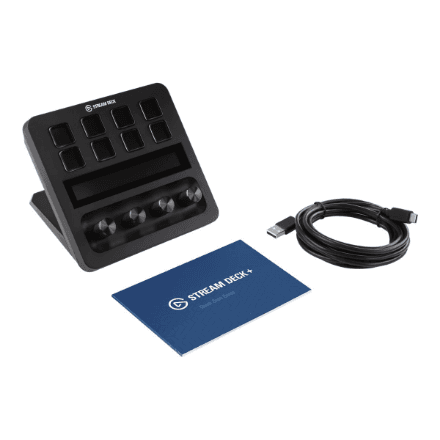 Elgato Stream Deck+ control panel, 8 customizable LCD keys, black