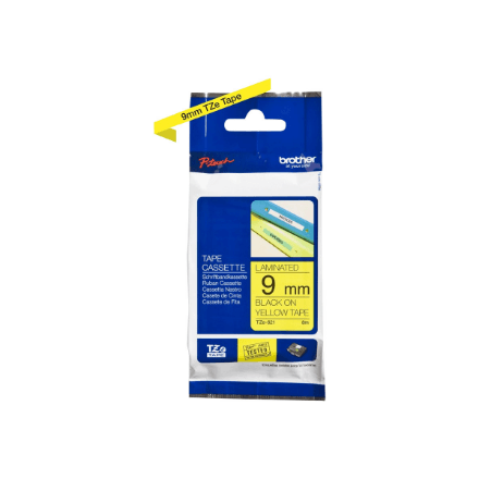 Brother TZe-621 9 cm Black on Yellow Laminated Label Tape