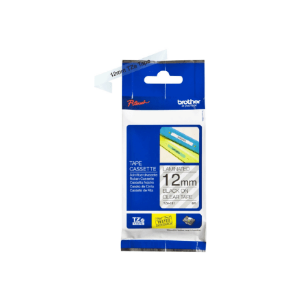 Brother TZe-131 lindi 12mm must selgele
