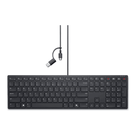 Dell KB525C ukraina klaviatuur USB-C must