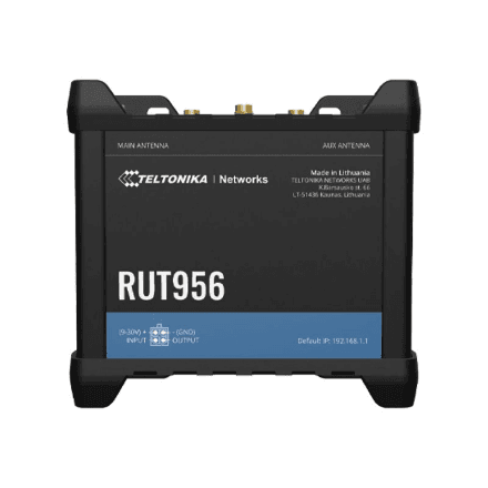 Teltonika | Industrial Router | RUT956 | 802.11n | 10/100 Mbit/s | Ethernet LAN (RJ-45) ports 4 | Mesh Support No | MU-MiMO No | 2G/3G/4G | Antenna type 	2 x SMA for LTE, 2 x RP-SMA for WiFi, 1 x SMA for GNSS | 1x USB 2.0