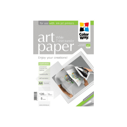 ColorWay ART T-shirt Transfer Paper White A4 120g/m²