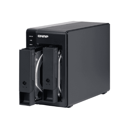 QNAP TR-002 2-bay USB-C direct attached storage with hardware RAID