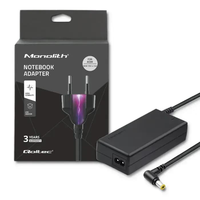 Qoltec 50087 power adapter for Acer laptops 90 W, 19 V, 5.5 × 1.7 mm