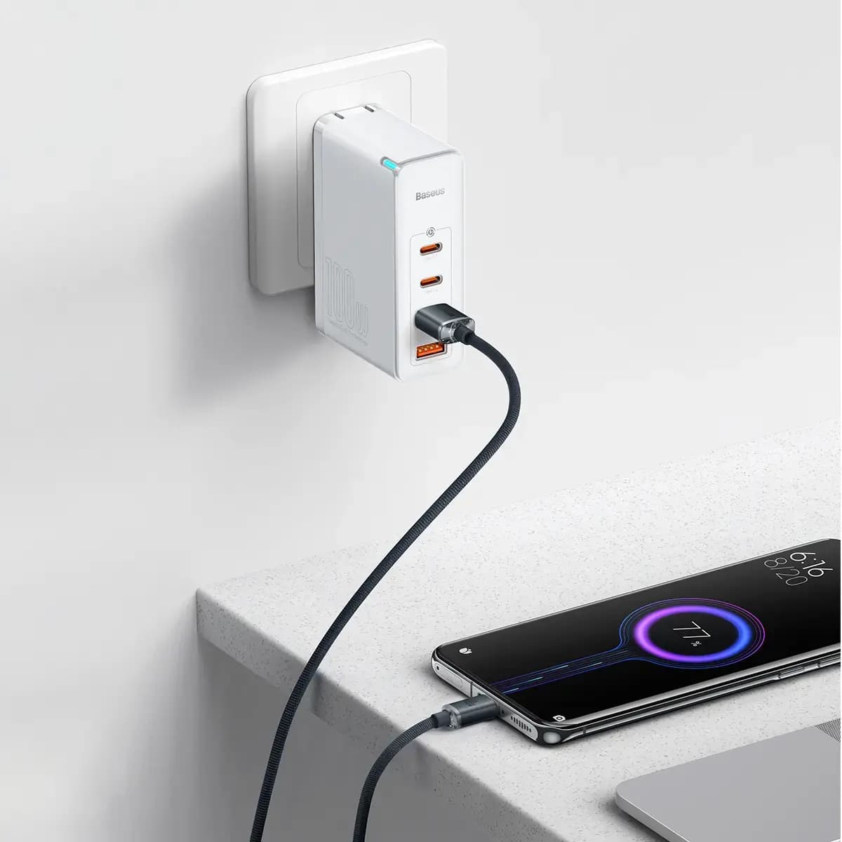 Baseus Crystal Shine Series USB-A – USB-C kaabel 100 W, 2 m, must