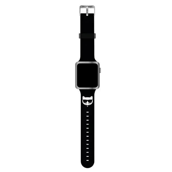 Karl Lagerfeld Choupette Head kunstnahast kellarihm Apple Watch 38/40/41 mm, must