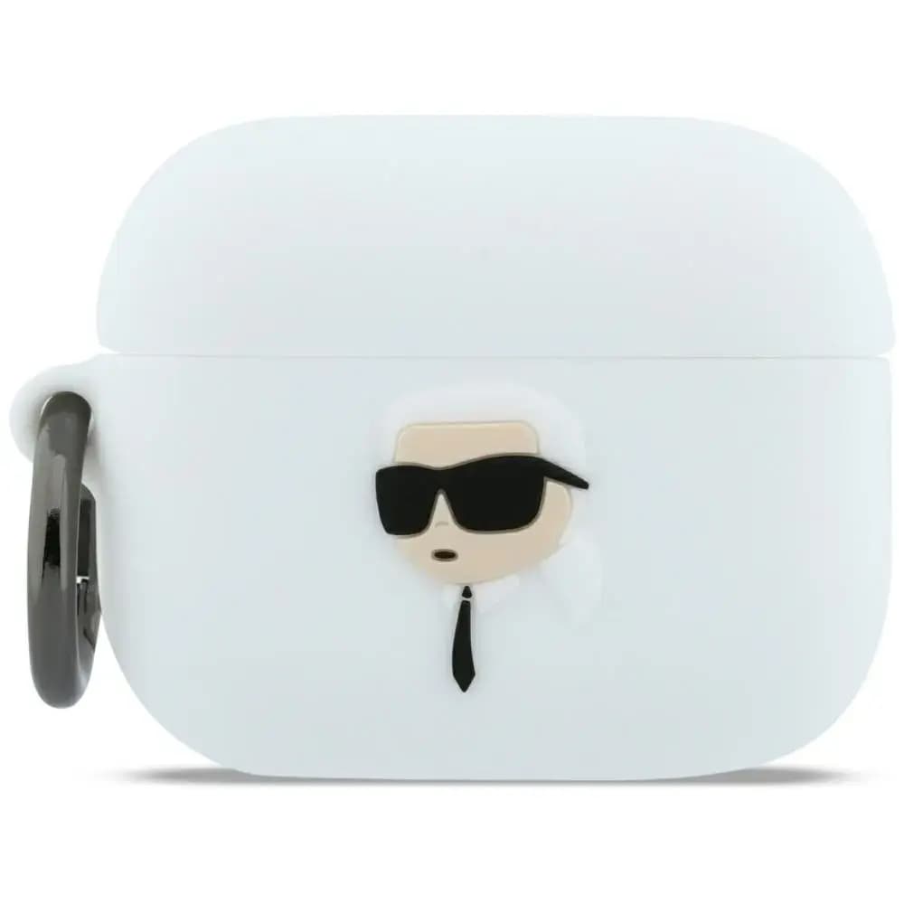 Karl Lagerfeld Karl Head 3D Silicone AirPods Pro 3 Case, White