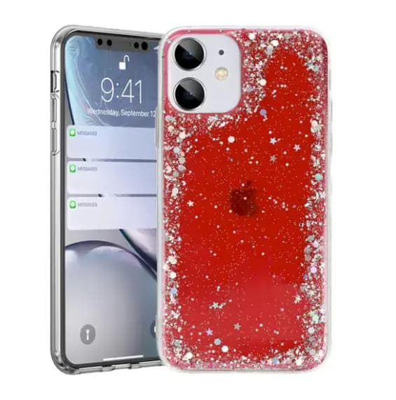 Fusion Glue Glitter telefoniümbris Samsung Galaxy A32 5G, punane