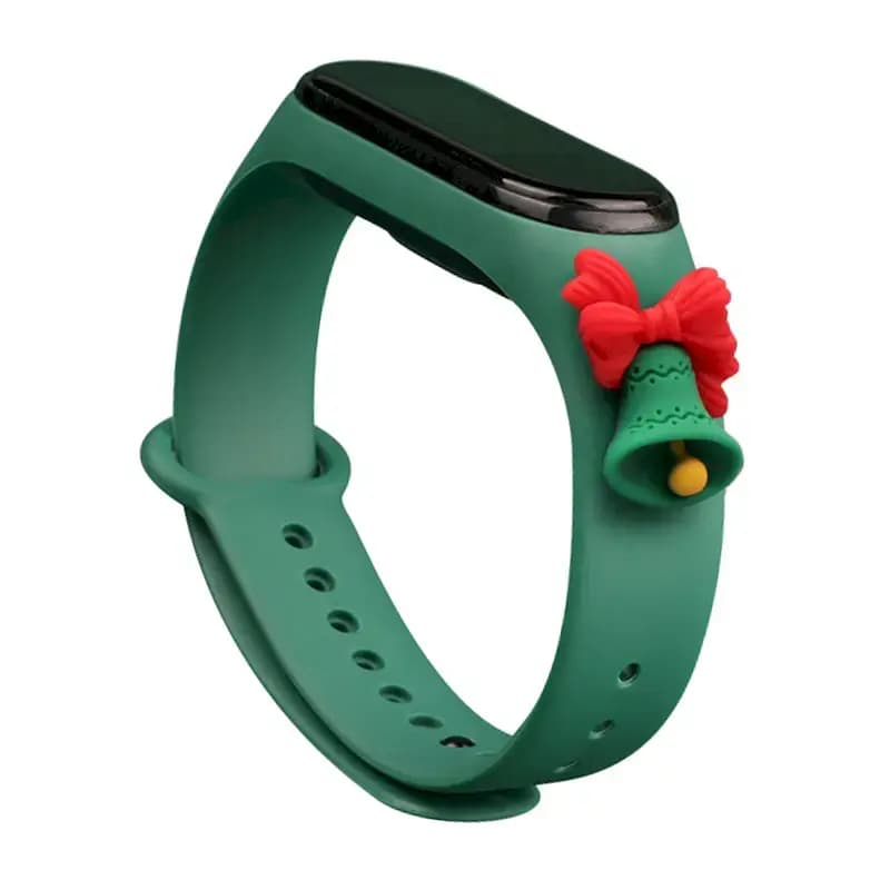 Fusion Xmas Bell silikoonist kellarihm Xiaomi Mi Band 3/4, roheline