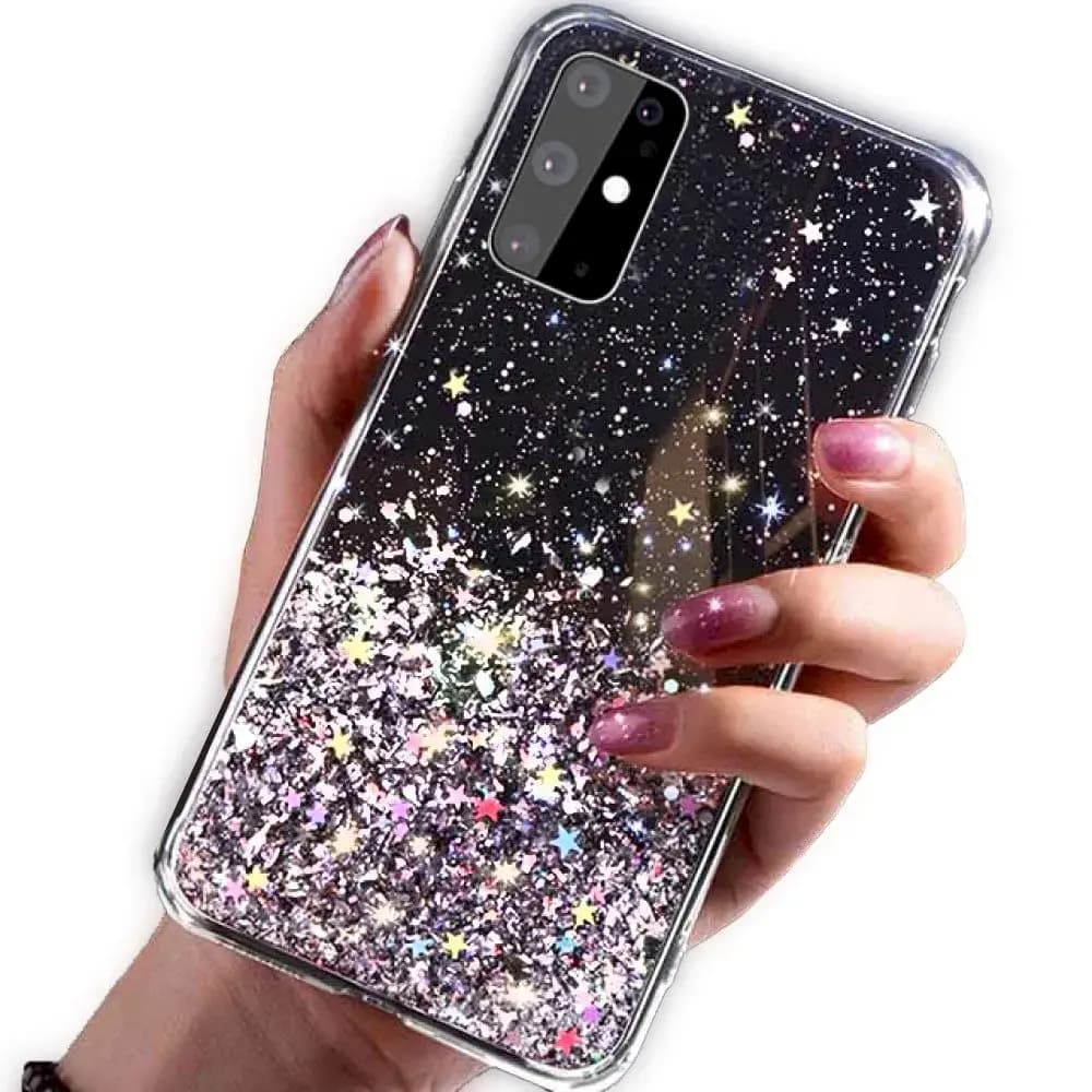 Чехол Fusion Glue Glitter для iPhone 13, чёрный