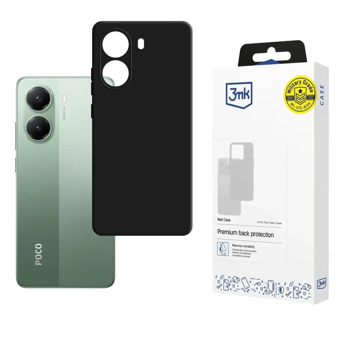 3MK Matt telefoniümbris Poco X7 Pro 5G, must