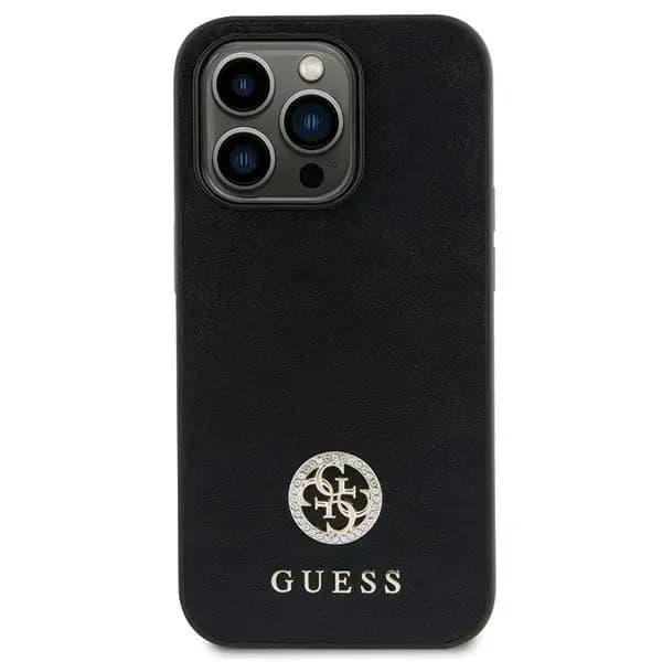 Guess GUHCP15SPS4DGPK Strass Metal Logo phone case for iPhone 15, black