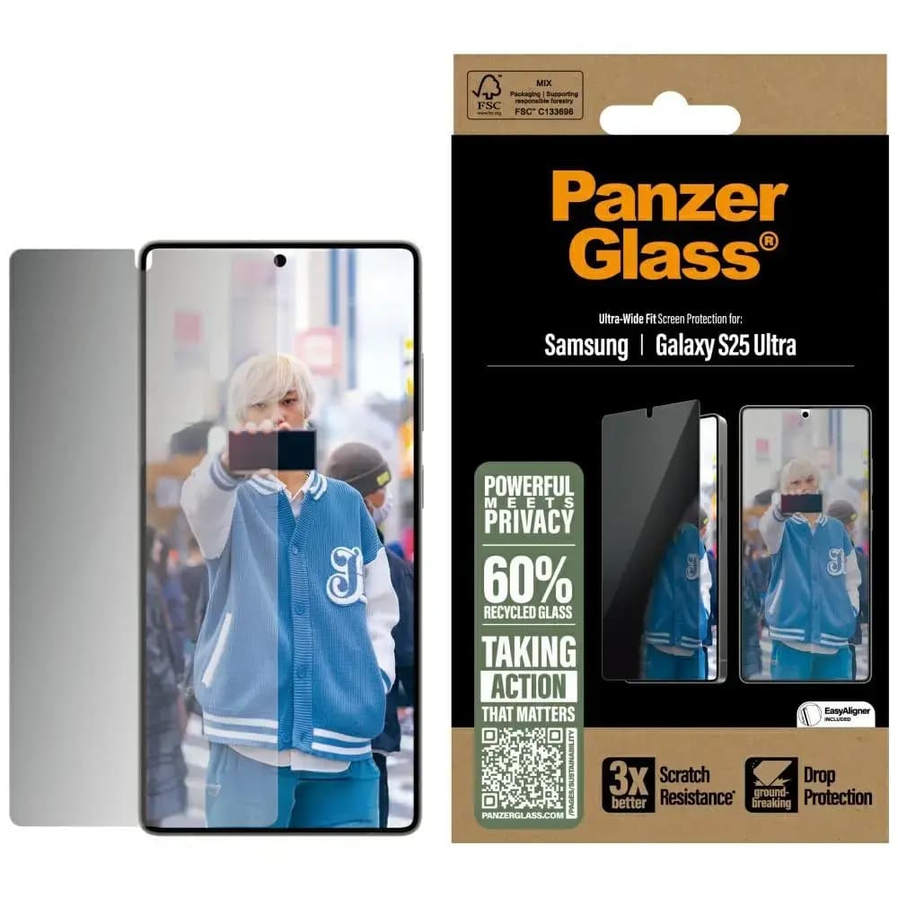 PanzerGlass Ultra-Wide Fit privacy tempered glass for Samsung Galaxy S25 Ultra