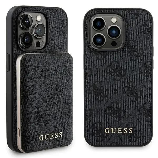 Guess GUBPM5P15L4GEMGK 4G Metal Logo MagSafe telefoniümbris iPhone 15 Pro, must