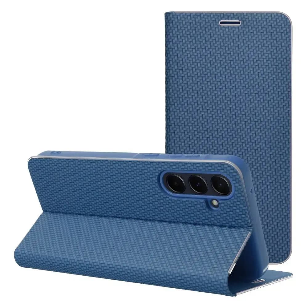 Чехол-книжка LUNA Book Carbon для Samsung Galaxy S25 Edge, синий