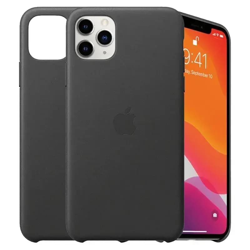 Чехол Leather для iPhone 11 Pro Max, чёрный
