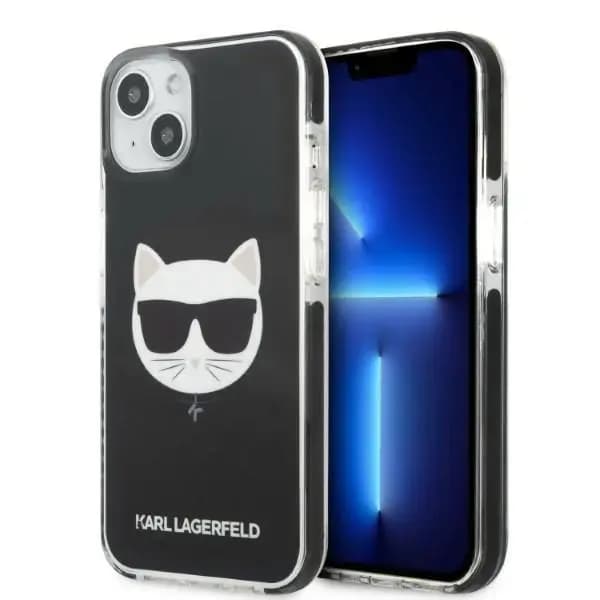 Karl Lagerfeld TPE Choupette Head telefoniümbris iPhone 13, must