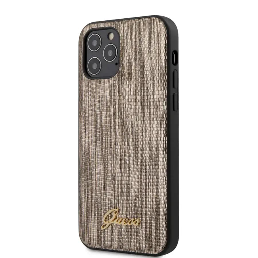 Чехол Guess GUHCP12MPCUMLLIGO Lizard для iPhone 12 / 12 Pro, золотистый