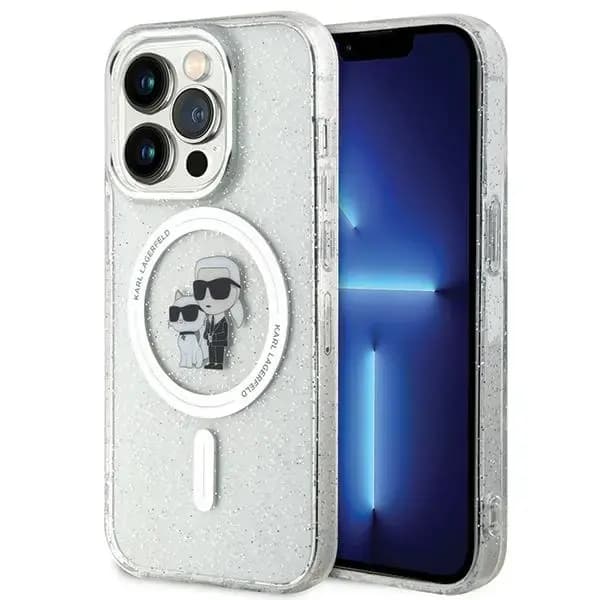 Karl Lagerfeld Karl&Choupette Glitter MagSafe telefoniümbris iPhone 15 Pro