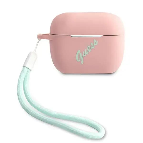 Guess GUACAPLSVSPG Vintage silicone case for AirPods Pro, pink and green