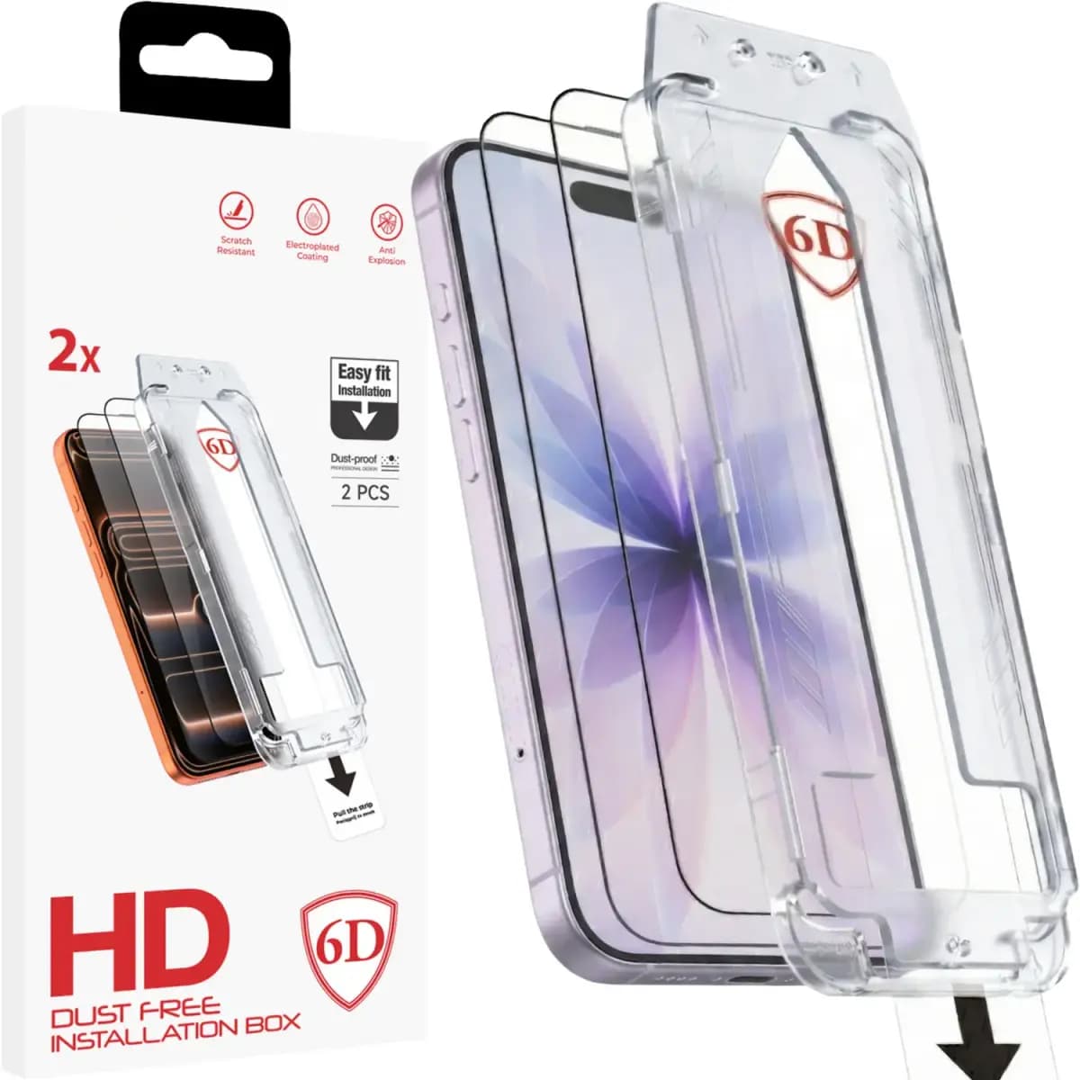 Fusion Dust-Free Easy Fit Full Glue 6D kaitseklaas iPhone 16 Pro / 17
