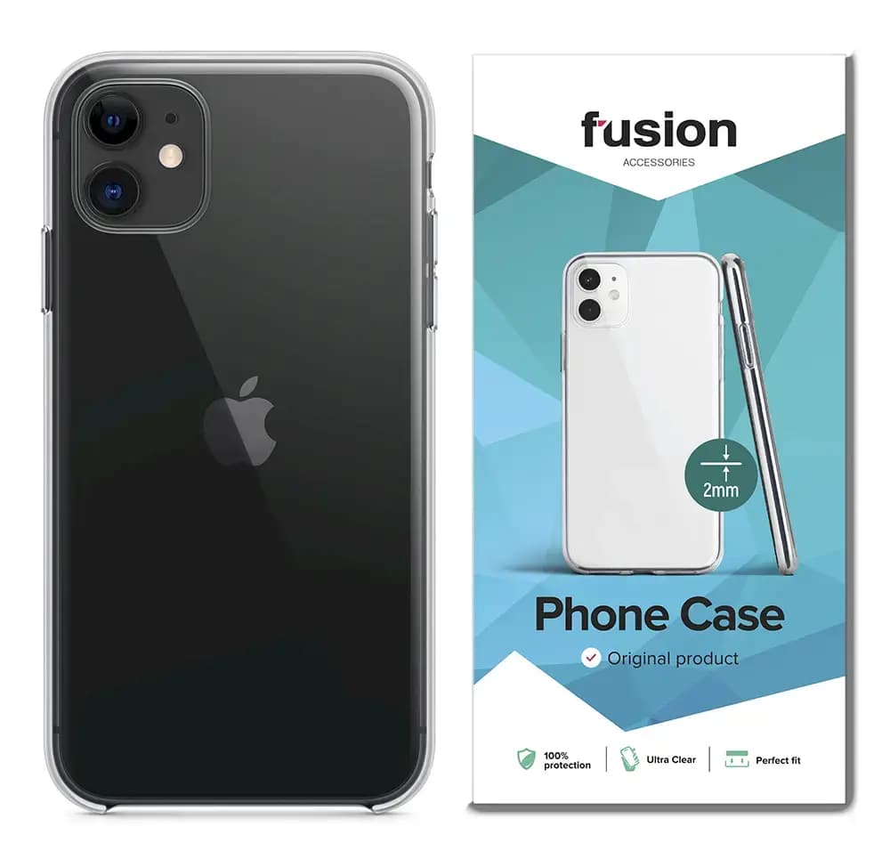 Fusion Ultra Clear Series 2 mm Silicone phone case for iPhone 12 Mini, clear