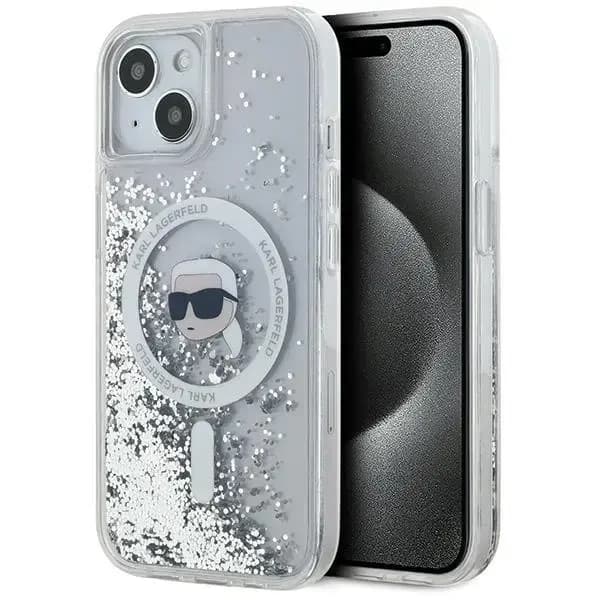 Karl Lagerfeld Liquid Glitter Karl Head MagSafe telefoniümbris iPhone 15 / 14 / 13