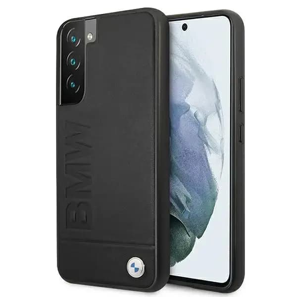 BMW BMHCS22MSLLBK Signature Logo Imprint Leather telefoniümbris Samsung Galaxy S22+
