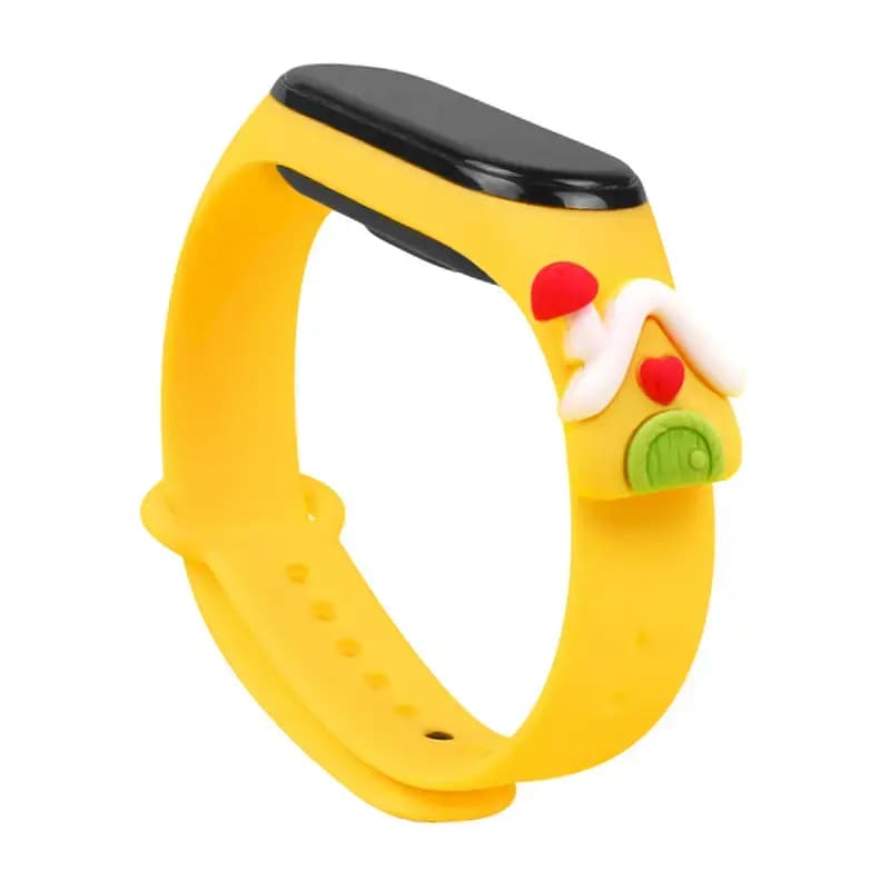Fusion Xmas Lodge silicone watch strap for Xiaomi Mi Band 3/4, yellow