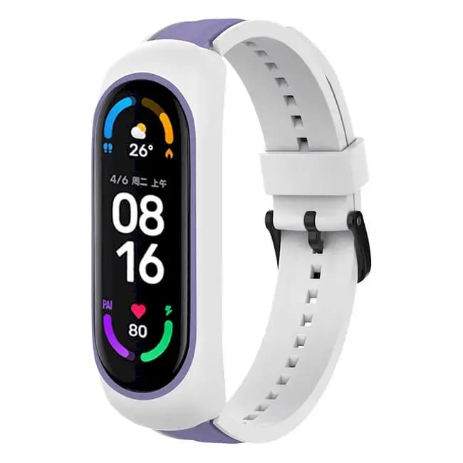 Fusion Dual Color watch strap for Xiaomi Mi Band 3/4/5/6, white