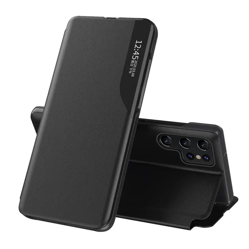 Eco Leather View raamatkaas Samsung Galaxy S25 Ultra, must
