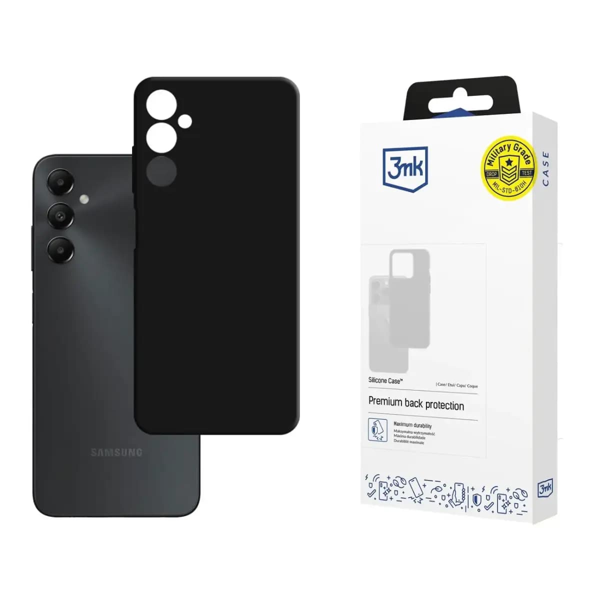 Чехол 3mk Silicone для Samsung Galaxy A05s, чёрный