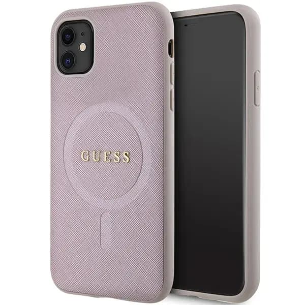 Guess GUHMN61PSAHMCP Saffiano MagSafe telefoniümbris iPhone 11 / XR, roosa