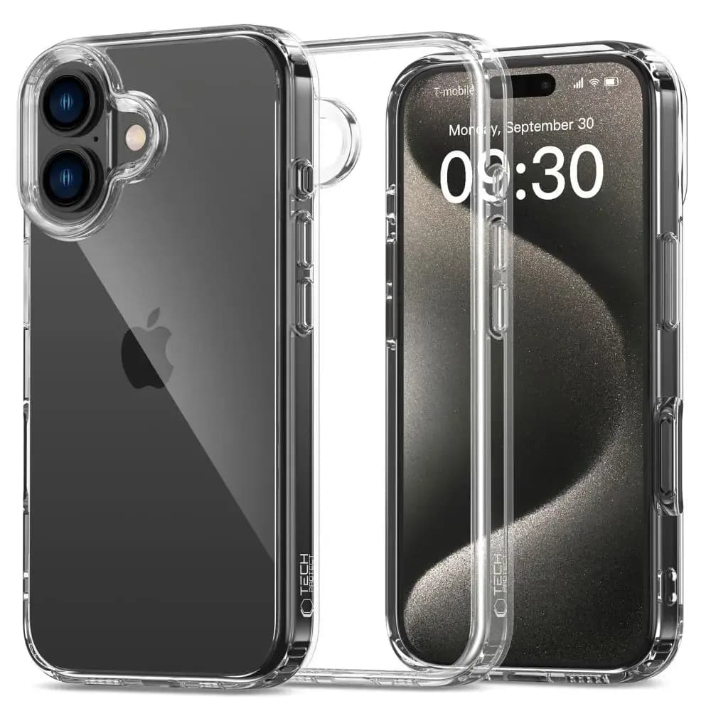 TECH-PROTECT FLEXAIR HYBRID phone case for iPhone 16, clear