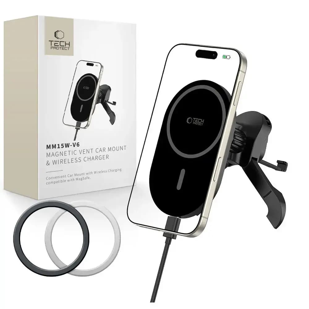 Tech-Protect MM15W-V6 MagSafe telefoni autohoidik ventilatsiooniavale, must