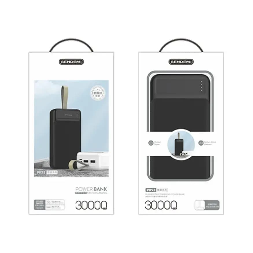 Sendem PK93 akupank 30 000 mAh, 10,5 W, must