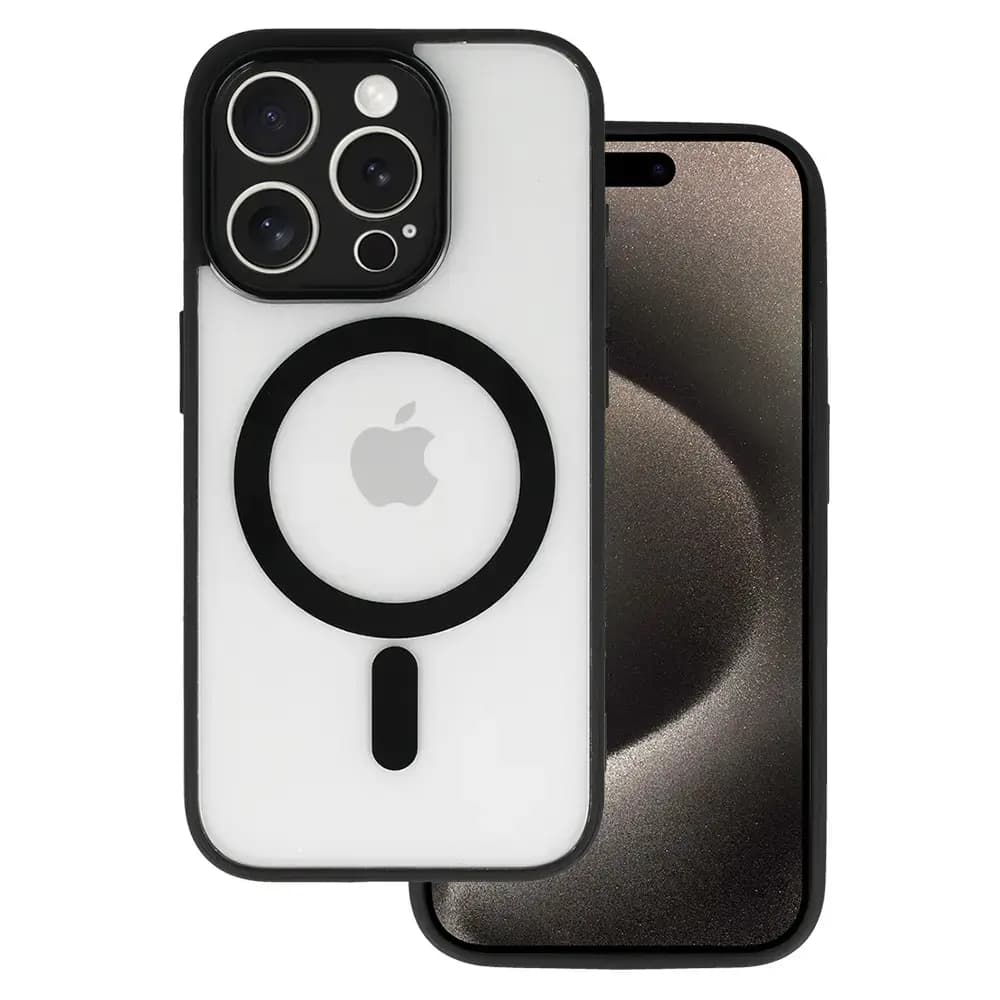 Чехол Fusion Acrylic Color с MagSafe для iPhone 15 Plus, чёрный