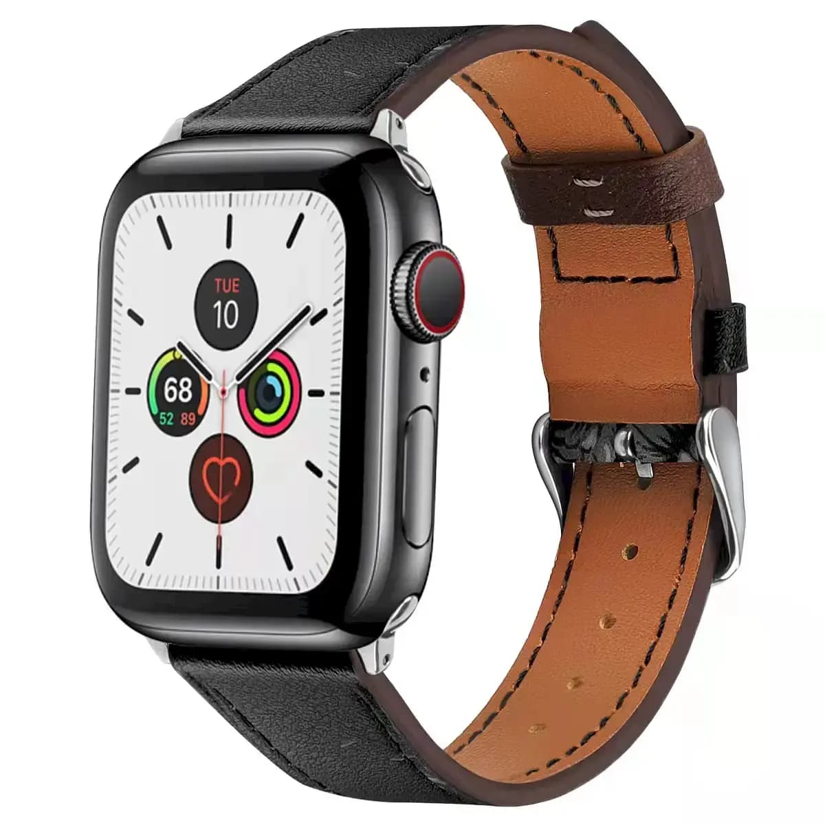 Fusion leather watch strap for Apple Watch 38/40 mm, black