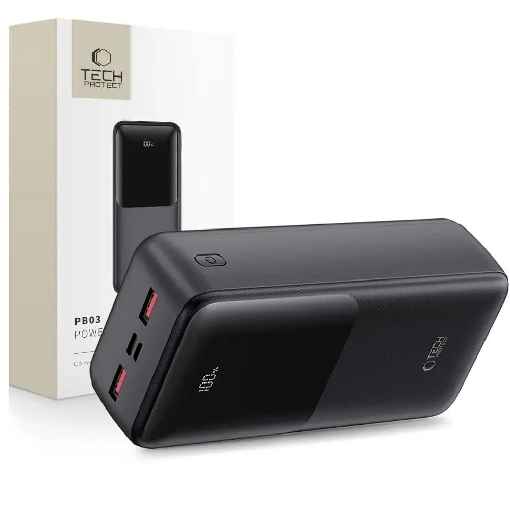 Tech-Protect PB03 akupank 30 000 mAh, 22,5 W, must